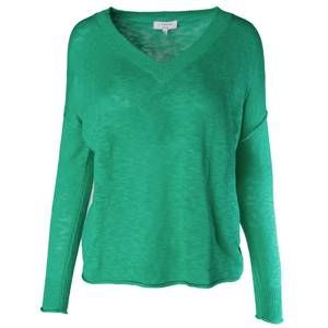 NEW J. SOCIETY women's slub v neck sweater in grass